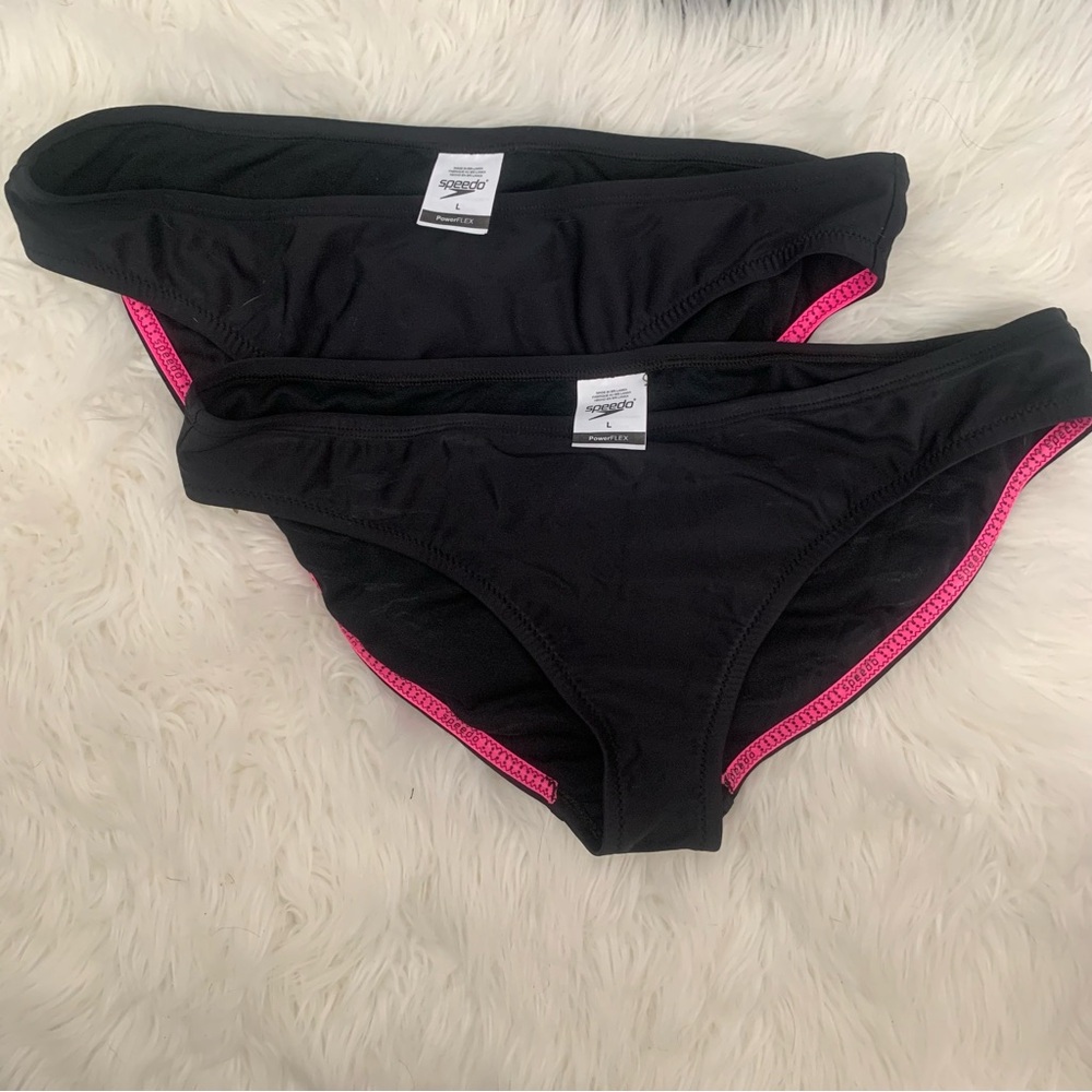 Women’s Speedo PowerFlex Hipster solid black bikini bottom (only)